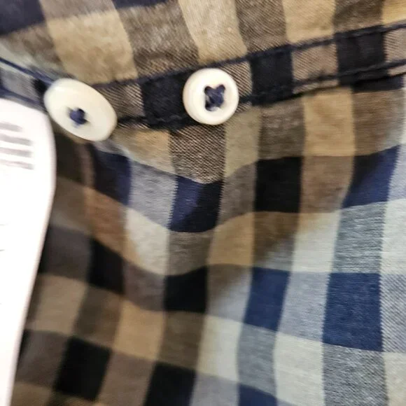 J. Crew Men Size XL Slim Fit Stretch Button Up Shirt Check Retro Organic Cotton - Picture 7 of 9